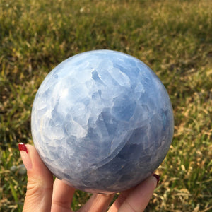 80mm Natural Blue Calcite Sphere,Quartz Ball,Mineral Specimen,Reiki Healing,Crystal Gifts,Divination Ball,Prophecy Ball,Crystal Energy