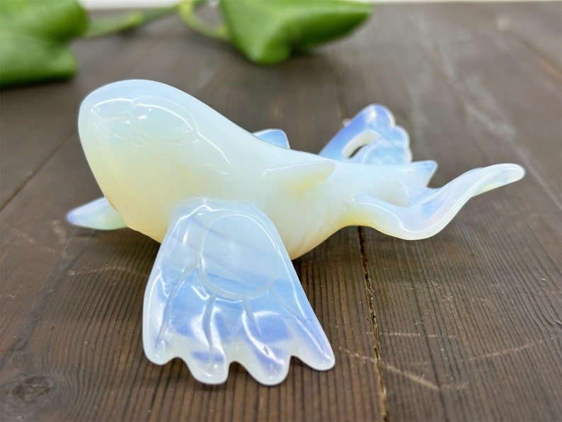 3.4" Opalite Carved Kyogre，Crystal Pokemon Carving,Opalite Kyogre，Home Decor，Reiki Healing，Christmas gifts 1PC