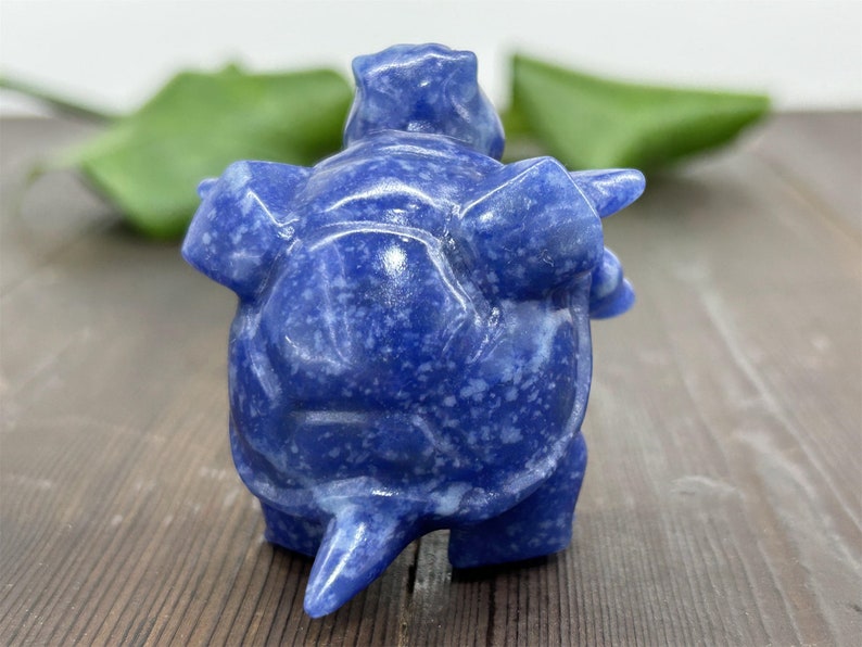2.2" Natural Blue Aventurine Carved Blastoise，Crystal Pokemon Carving,Blue Aventurine Blastoise，Home Decor，Reiki Healing，Crystal gifts 1PC