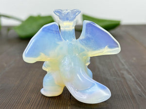 2.4" Opalite Carved Charizard，Crystal Pokemon Carving,Opalite Charizard，Home Decor，Reiki Healing Skull，Crystal gifts 1PC