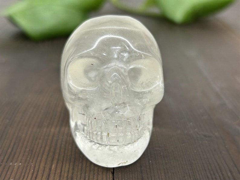2" Natural Clear Quartz Carved Skull,Quartz Crystal Skull,Reiki Healing，Home Decoration,Crystal Collect,Crystal Gifts 1PC