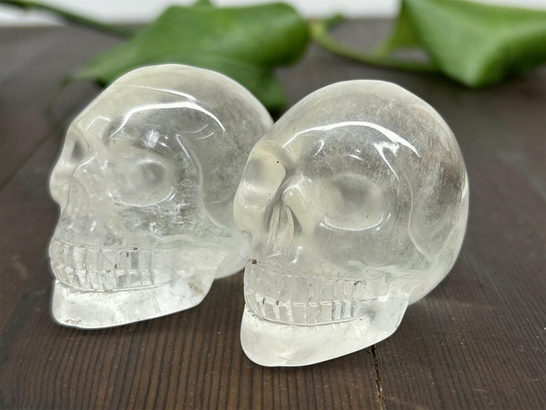 2" Natural Clear Quartz Carved Skull,Quartz Crystal Skull,Reiki Healing，Home Decoration,Crystal Collect,Crystal Gifts 1PC