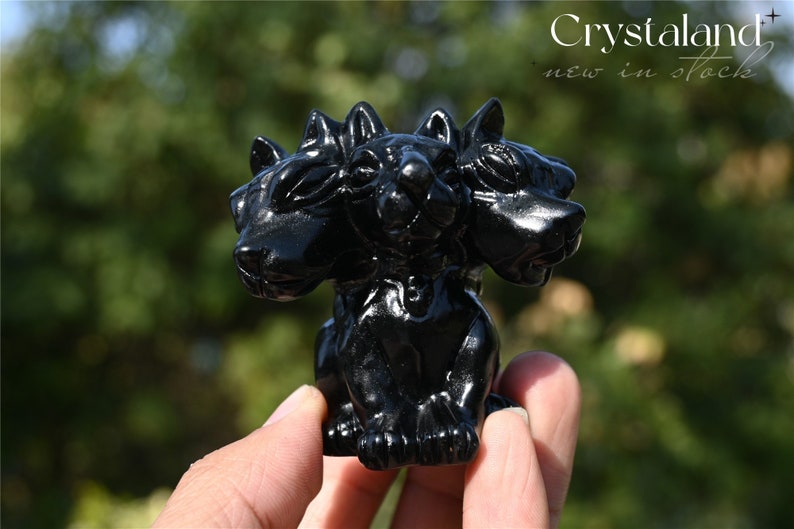 2.4'' Hand carved Natural，Obsidian Dog skull，Crystal dog skull，Demon dog，Gift Collect Decor Easter gift,Crystal Healing，Crystal ornament