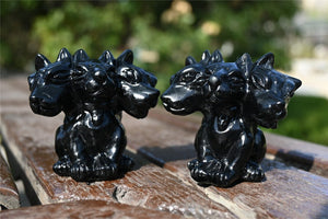 2.4'' Hand carved Natural，Obsidian Dog skull，Crystal dog skull，Demon dog，Gift Collect Decor Easter gift,Crystal Healing，Crystal ornament