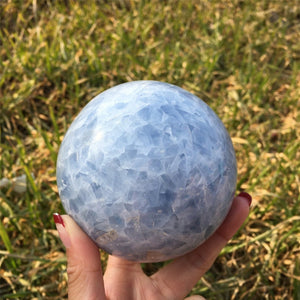 80mm Natural Blue Calcite Sphere,Quartz Ball,Mineral Specimen,Reiki Healing,Crystal Gifts,Divination Ball,Prophecy Ball,Crystal Energy
