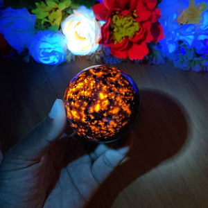 Yooperlite ball，UV Crystal sphere，Quartz Crystal Ball，Crystal decor, Yooperlite Sphere，Crystal Healing crystal ball Gift, FREE STAND
