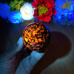 Yooperlite ball，UV Crystal sphere，Quartz Crystal Ball，Crystal decor, Yooperlite Sphere，Crystal Healing crystal ball Gift, FREE STAND