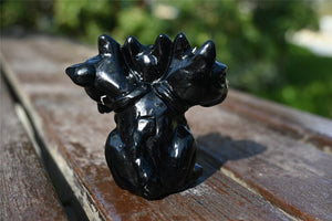 2.4'' Hand carved Natural，Obsidian Dog skull，Crystal dog skull，Demon dog，Gift Collect Decor Easter gift,Crystal Healing，Crystal ornament