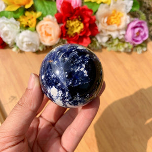 1pc natural handmade polished 48 MM blue sodalite sphere balls crystal quartz obelisk home decor Reiki healing chakra energy crystal mom gift