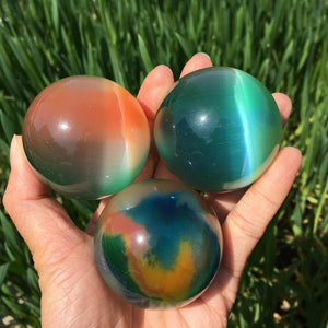 180g+ Colours Cat's Eye Jasper Ball,Quartz Sphere,Crystal Carving,Reiki Healing,Home Decoration,Energy Crystal,Crystal Gift,Mineral Specimen