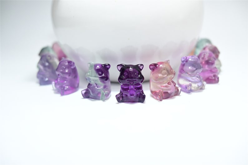 16mm Mini Natural Hand carved Fluorite Hamster/Quartz Crystal/Crystal Hamster/crystal present/ Crystal ornament/crystal gift/Crystal healing