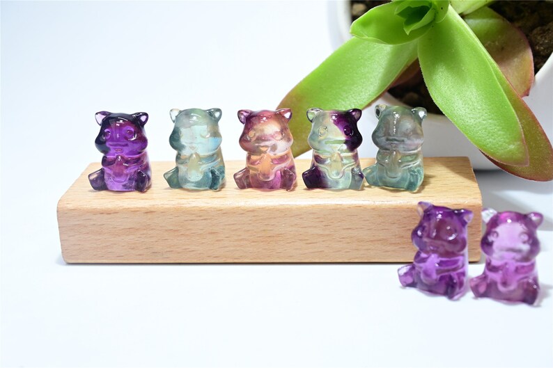 16mm Mini Natural Hand carved Fluorite Hamster/Quartz Crystal/Crystal Hamster/crystal present/ Crystal ornament/crystal gift/Crystal healing