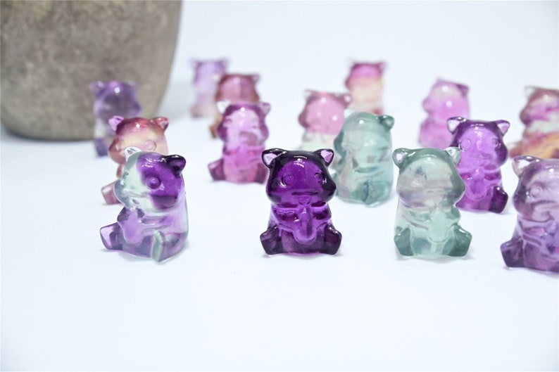 16mm Mini Natural Hand carved Fluorite Hamster/Quartz Crystal/Crystal Hamster/crystal present/ Crystal ornament/crystal gift/Crystal healing