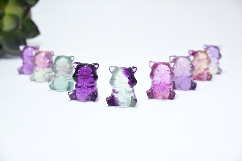 16mm Mini Natural Hand carved Fluorite Hamster/Quartz Crystal/Crystal Hamster/crystal present/ Crystal ornament/crystal gift/Crystal healing