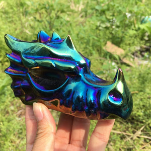 1PC Rainbow Titanium Aura Dragon,Quartz Crystal Dragon,Mineral Specimen,,Crystal Gift,Home Decoration,Crystal Sculpture,Reiki Healing 390g+