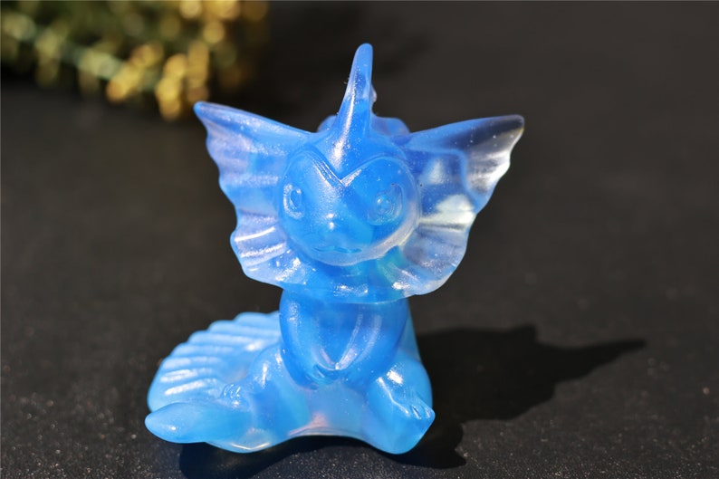 2.1" Blue Opalite Carved Vaporeon,Crystal Pokemon ,Opalite Eevee,Vaporeon Carving，Blue Vaporeon Carving,Crystal Healing,Crystal Gifts 1PC