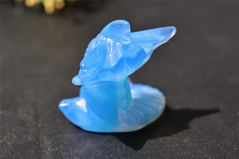 2.1" Blue Opalite Carved Vaporeon,Crystal Pokemon ,Opalite Eevee,Vaporeon Carving，Blue Vaporeon Carving,Crystal Healing,Crystal Gifts 1PC