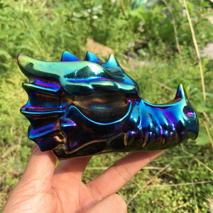 1PC Rainbow Titanium Aura Dragon,Quartz Crystal Dragon,Mineral Specimen,,Crystal Gift,Home Decoration,Crystal Sculpture,Reiki Healing 390g+
