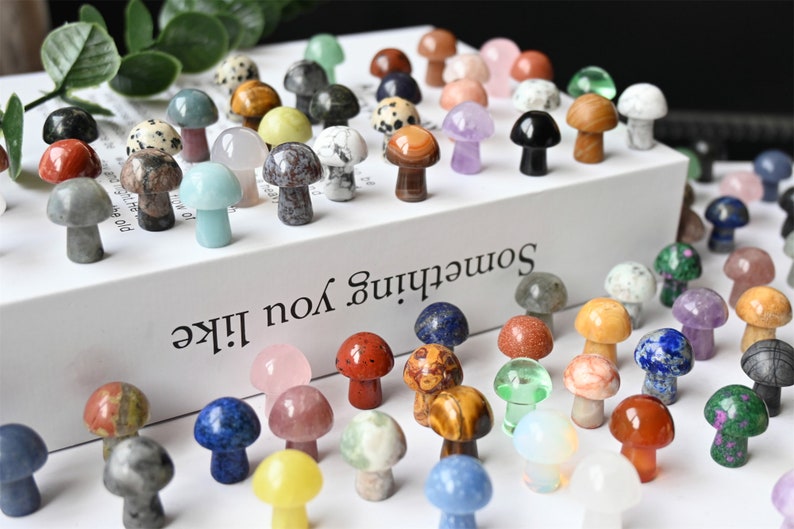 500PC！Special offer！Natural crystal mushroom/Mini mushroom/Small mushroom/Mushroom pendant/Mushroom carved/Mushroom necklace/crystal healing