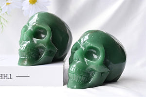 4'' Natural Hand carved Aventurine skull，Crystal skull, Quartz crystal，Crystal gift，Decoration，Desktop ornament，Crystal skull，Reiki healing