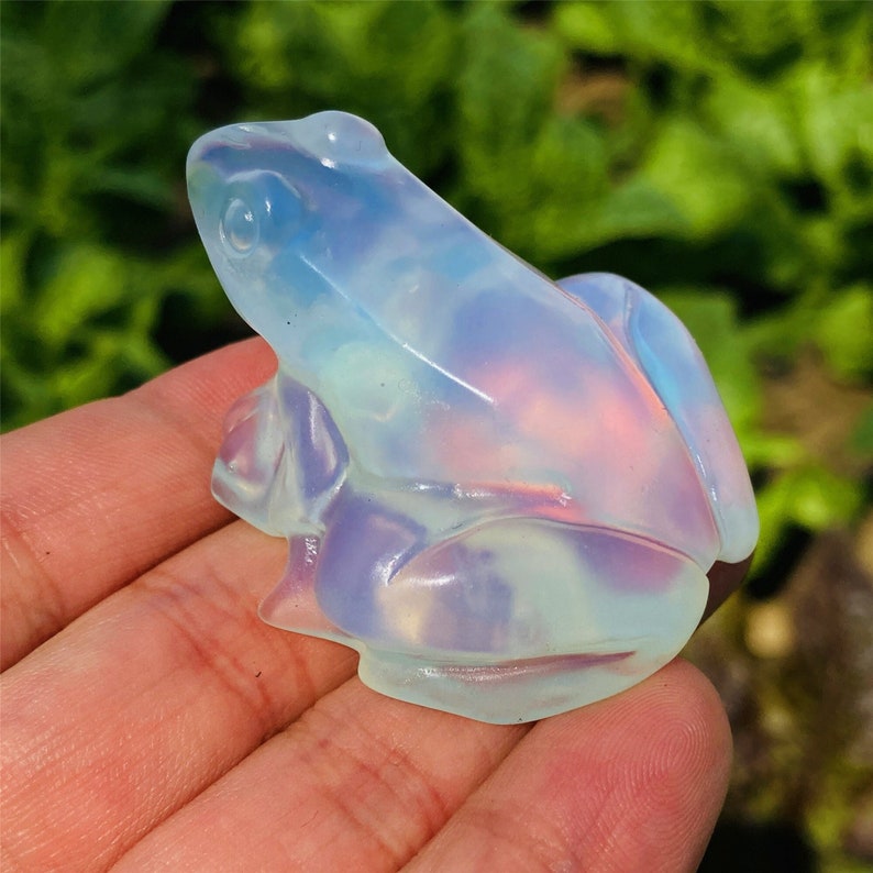 2'' Opalite Frog Carved,Quartz Crystal Frog,Crystal Animal Sculpture,Home Decoration,Reiki Heal,Crystal Energy,Crystal Chakra,Crystal Gifts