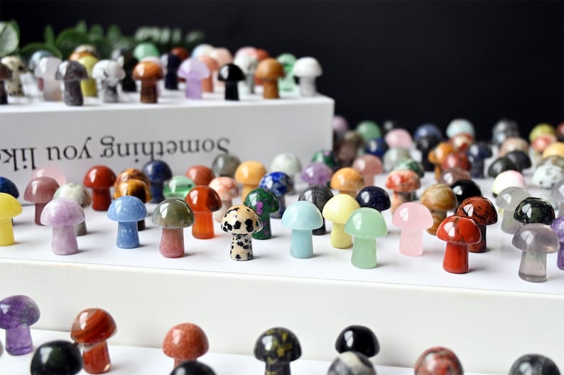 500PC！Special offer！Natural crystal mushroom/Mini mushroom/Small mushroom/Mushroom pendant/Mushroom carved/Mushroom necklace/crystal healing