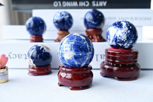 1PC 50mm+ Natural Sodalite ball，Crystal sphere，Quartz Crystal Ball，Crystal decor，Sodalite ball by hand，Crystal Healing crystal ball Gift