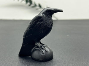 2.7"+ Natural Obsidian Carved crow Skull，Quartz Crystal Raven Skull，Crystal Crow，Obsidian Crow Statue，Reiki Healing，Christmas Gifts 1PC