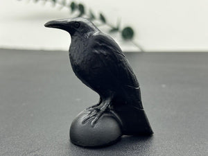 2.7"+ Natural Obsidian Carved crow Skull，Quartz Crystal Raven Skull，Crystal Crow，Obsidian Crow Statue，Reiki Healing，Christmas Gifts 1PC