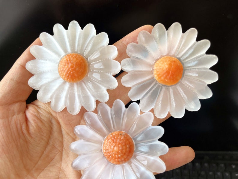 1PC Natural Selenite Little daisy,Quartz Crystal Flower,Mineral Little daisy,Stone,Crystal Gifts,Home Decoration,Reiki Healing 50g+