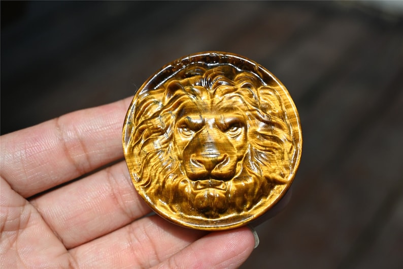 2'' Natural Tiger's eye Lion skull pendant，Crystal lion，Tiger's eye skull，Crystal Healing，crystal Gift，Collect Decor gift,random delivery