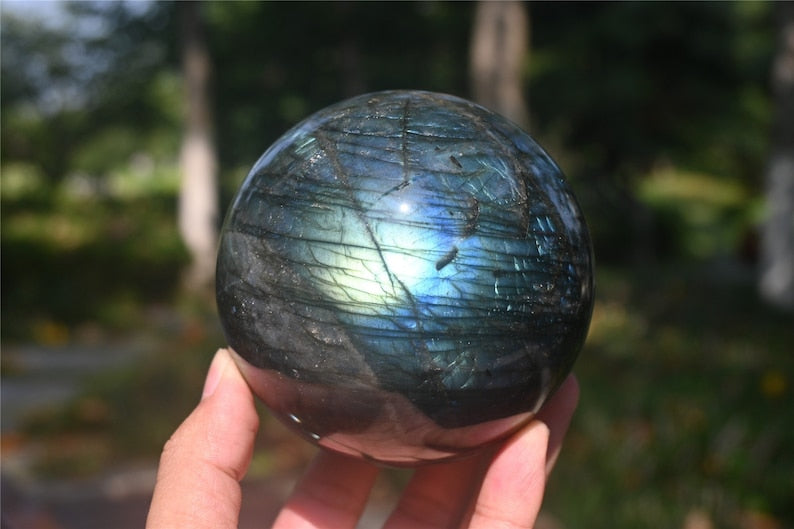 80mm+ Natural Labradorite Sphere，Crystal sphere，Quartz Crystal，Polishing Labradorite ball by hand，Crystal Healing ball Gift