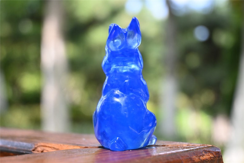 2.3'' carved Blue Opalite Rabbit，Quartz Crystal，Crystal character，Crystal ornament，Crystal gift，Crystal rabbit， Reiki healing 1PC