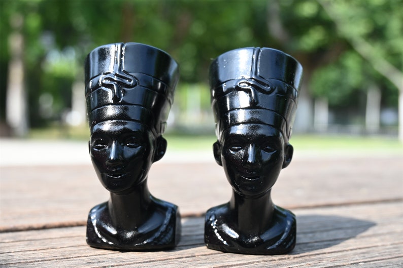 3.1'' Natural Hand carved Obsidian Cat Queen，Crystal Cat Queen，Crystal goddess，Yoga Goddess，Crystal gift，Quartz Crystal，Crystal Healing 1PC