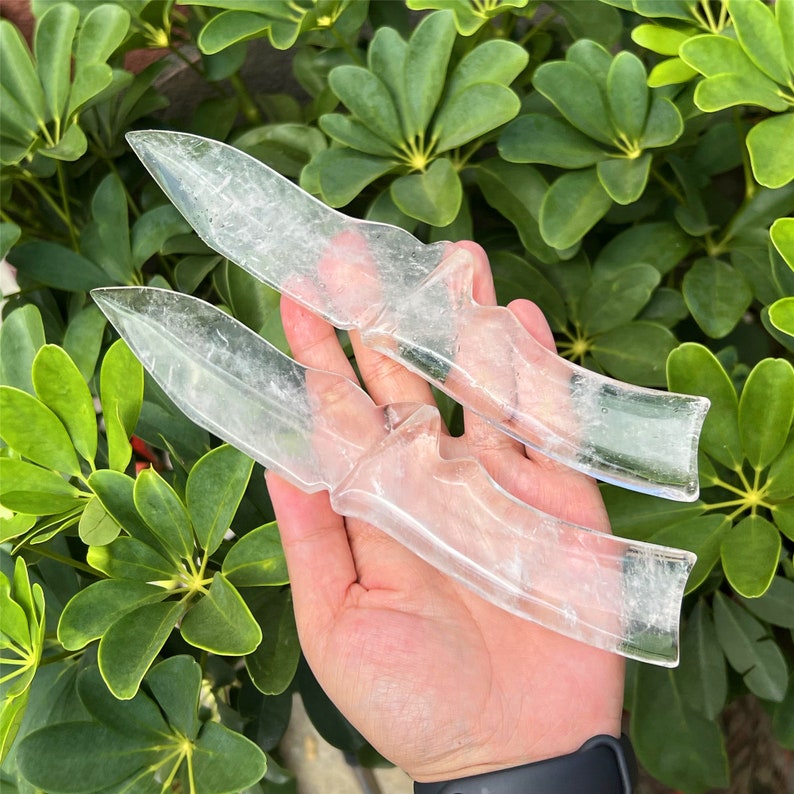 8.5'' Natural Clear Quartz Knife, Crystal Dagger, Heal knife, Crystal Home Decoration, Reiki Healing, Crystal Sculpture, Crystal Gifts.