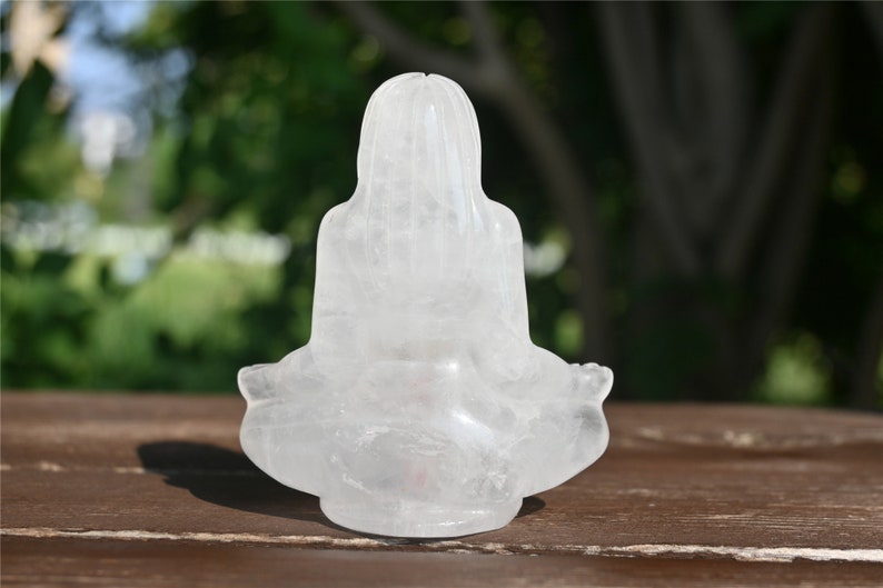 3.4'' Natural carved Clear quartz Chakela Beauty goddess，Crystal woman，Crystal goddess，Yoga Goddess，Crystal gift，Crystal Healing 1PC