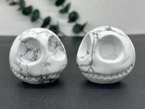 2" Natural Howlite Carved Jack Skull,Quartz Crystal Skull,Reiki Healing，Home Decoration,Crystal Collect,Crystal Gifts 1PC