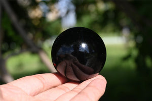 40mm+ Natural Obsidian Sphere,Quartz Crystal Ball，Crystal sphere,Polishing Obsidain ball by hand，Crystal Healing Divination ball Gift 1PC