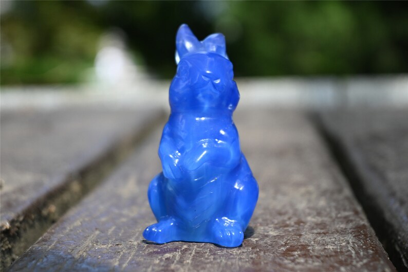 2.3'' carved Blue Opalite Rabbit，Quartz Crystal，Crystal character，Crystal ornament，Crystal gift，Crystal rabbit， Reiki healing 1PC
