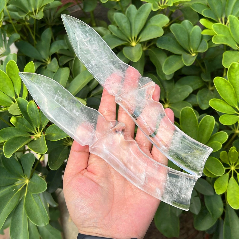 8.5'' Natural Clear Quartz Knife, Crystal Dagger, Heal knife, Crystal Home Decoration, Reiki Healing, Crystal Sculpture, Crystal Gifts.