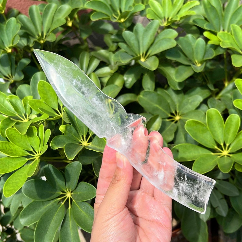 8.5'' Natural Clear Quartz Knife, Crystal Dagger, Heal knife, Crystal Home Decoration, Reiki Healing, Crystal Sculpture, Crystal Gifts.