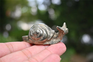 2'' Carved Chalcopyrite Snail，Quartz Crystal Carvings，Crystal Snail，Gemstone carved Snail，Crystal Gifts 1pc