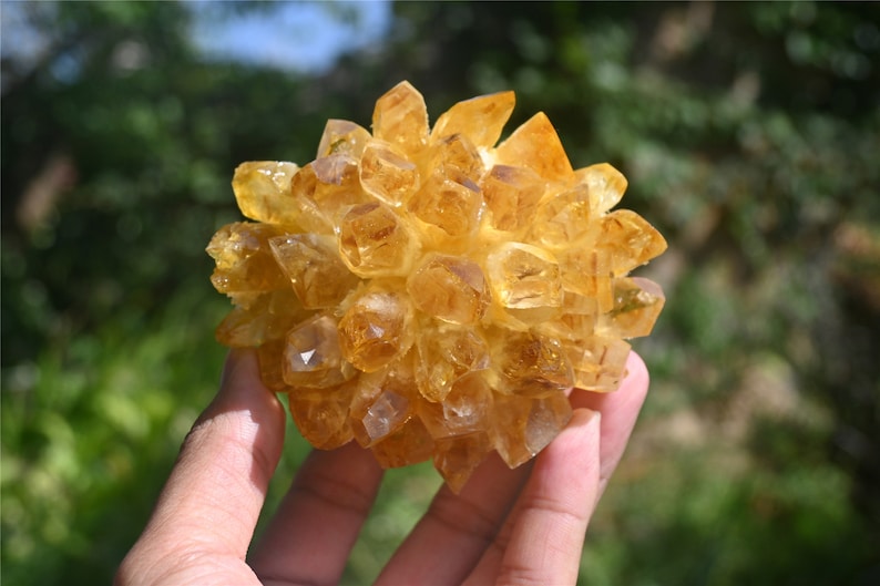 200G+ Citrine quartz Cluster Crystal，yellow Quartz Point VUG，Mineral Specimen Healing Degaussing Decor Collection 1PC
