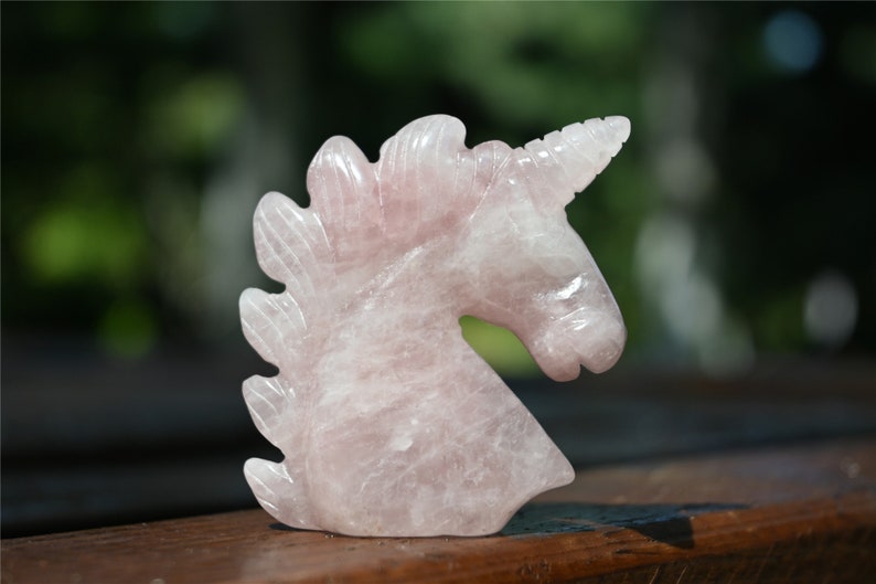 2" Natural Carved Rose quartz Unicorn，Crystal unicorn，Carved unicorn，Carved unicorn，Rose quartz skull，Quartz Crystal，crystal skull healing