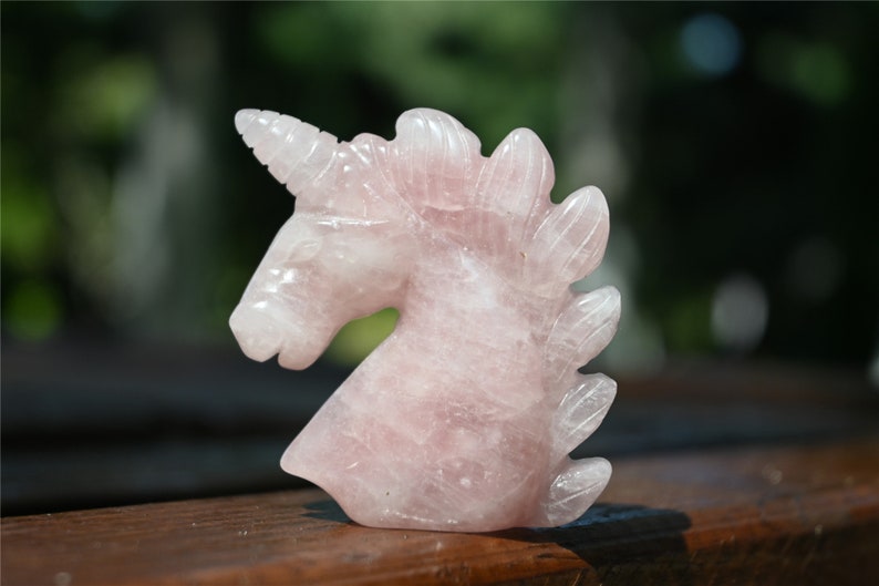 2" Natural Carved Rose quartz Unicorn，Crystal unicorn，Carved unicorn，Carved unicorn，Rose quartz skull，Quartz Crystal，crystal skull healing