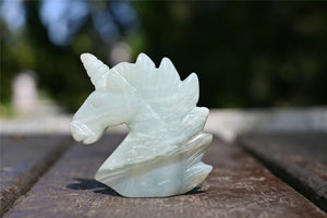 2" Natural Carved Amazonite Unicorn，Crystal unicorn，Carved unicorn，Carved unicorn，Amazonite skull，Quartz Crystal，crystal skull healing