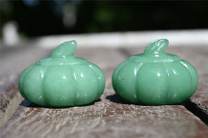 1.9'' Natural Aventurine pumpkin，Hand Carved Pumpkin Skull，Crystal Healing，Home Decoration，Halloween Gifts，Crystal Carving，Crystal Gifts 1PC