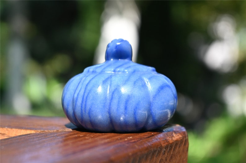 1.9'' Natural Blue aventurine pumpkin，Pumpkin Skull，Crystal Healing，Halloween pumpkin Decoration，Halloween Gifts Carving，Crystal Gifts 1PC