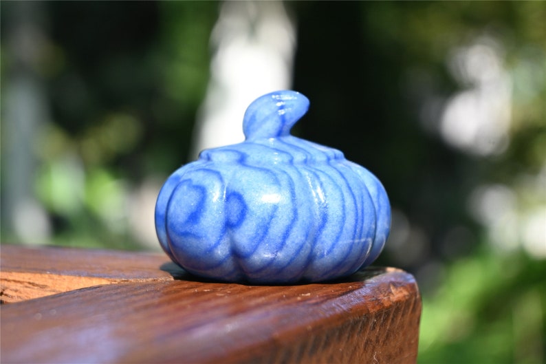 1.9'' Natural Blue aventurine pumpkin，Pumpkin Skull，Crystal Healing，Halloween pumpkin Decoration，Halloween Gifts Carving，Crystal Gifts 1PC
