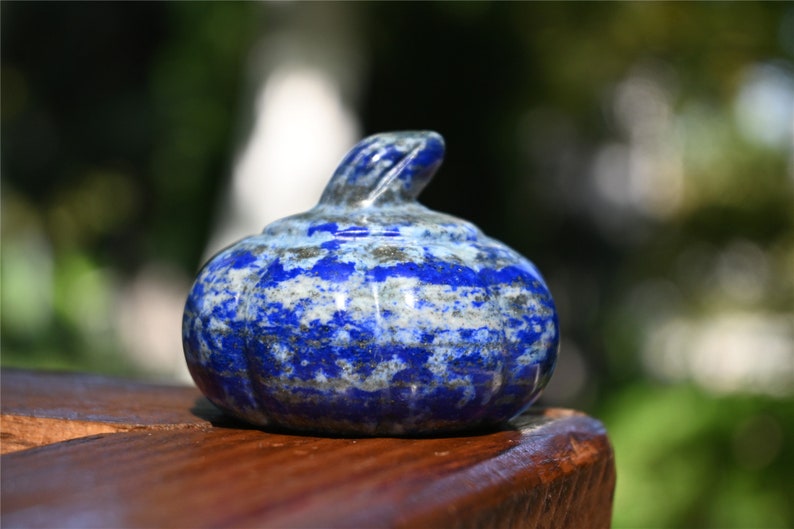 1.9'' Natural Lapis lazuli pumpkin，Pumpkin Skull，Crystal Healing，Halloween pumpkin Decoration，Halloween Gifts Carving，Crystal Gifts 1PC